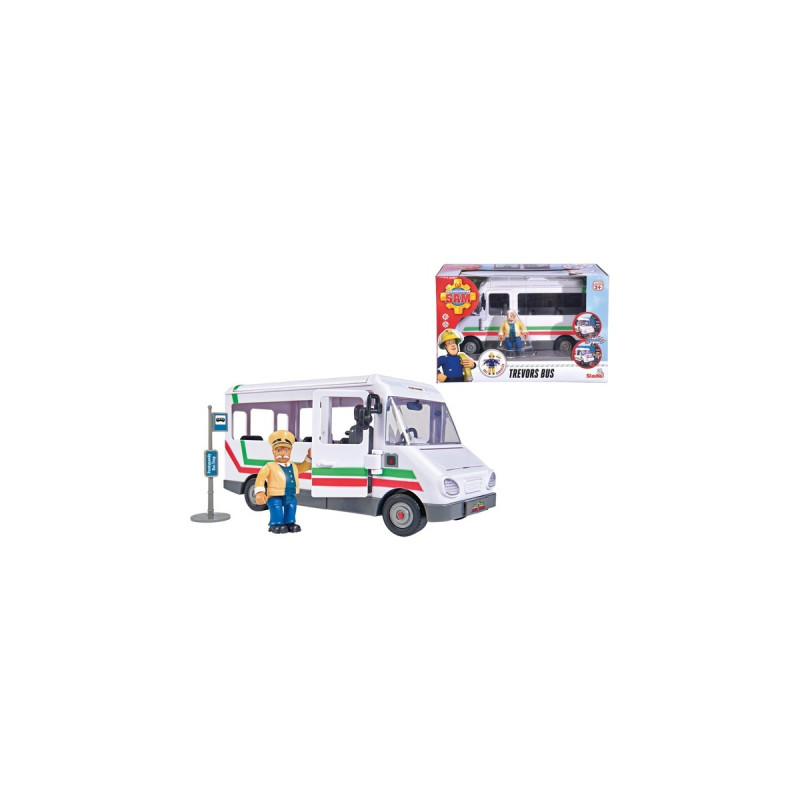 Simba Feuerwehrmann Sam - Trevors Bus mit Figur, Spielfahrzeug