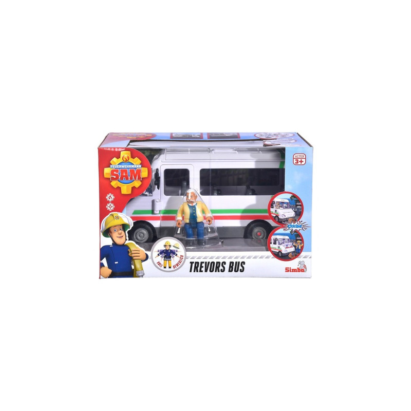 Simba Feuerwehrmann Sam - Trevors Bus mit Figur, Spielfahrzeug