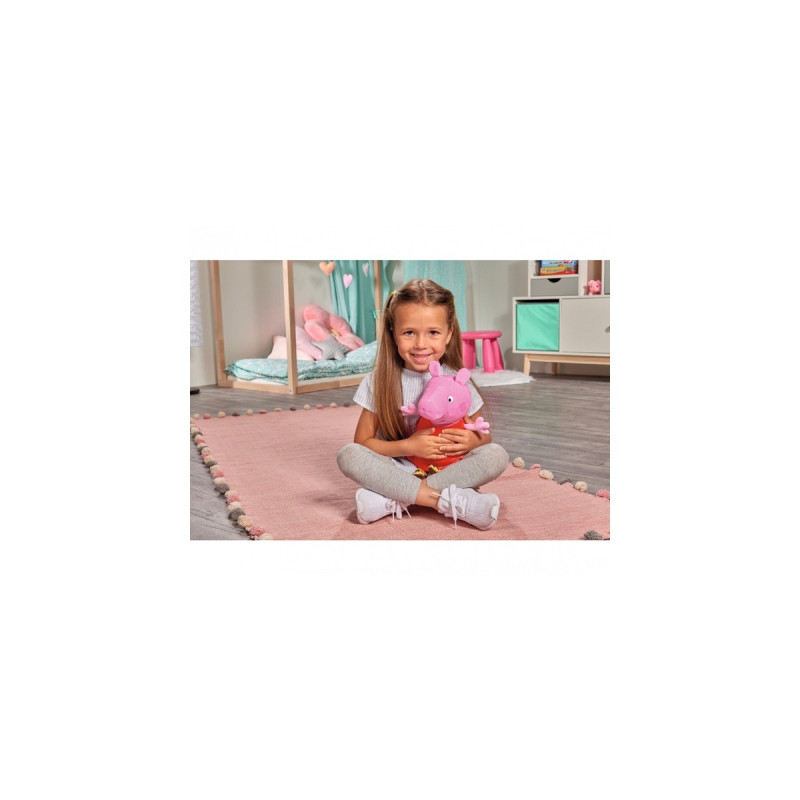 Simba Peppa Wutz mit Sound, Kuscheltier(rosa/rot, 22 cm)