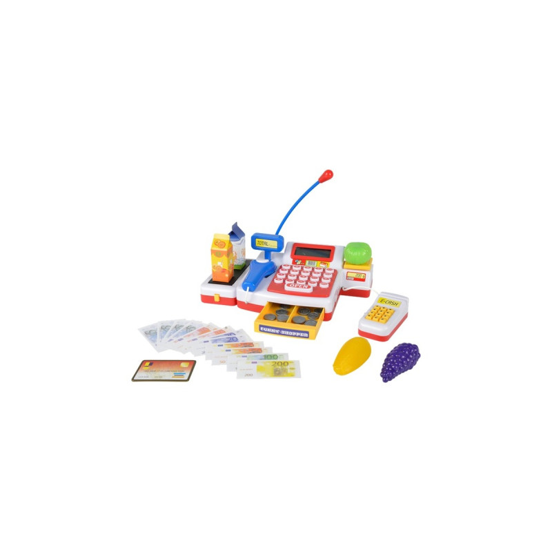 Simba Supermarktkasse mit Scanner, Kaufladen(weiß/rot)