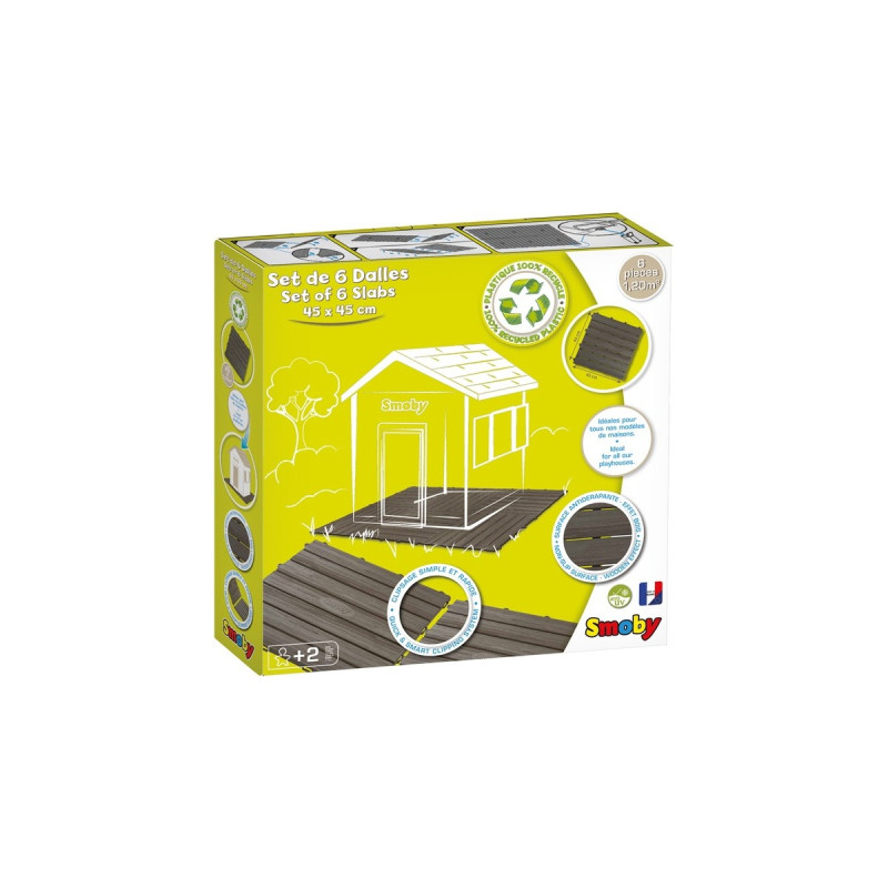 Smoby Bodenplatten-Set mit Klicksystem, Gartenspielgerät(6 Platten)