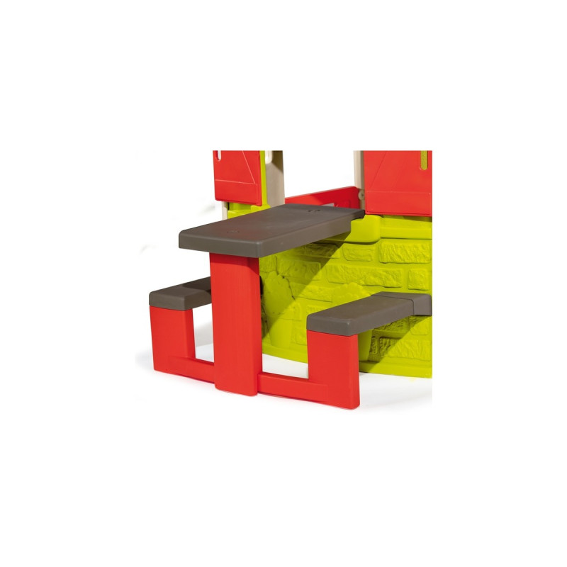 Smoby Picknicktisch, Gartenspielgerät(rot/grau, Zubehör für Smoby Spielhäuser)