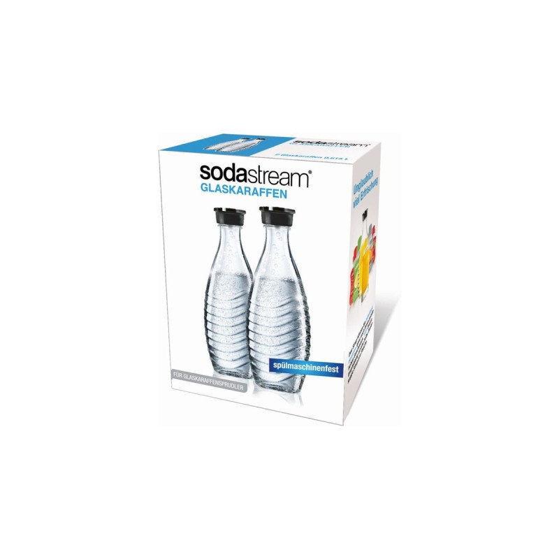 SodaStream Glaskaraffe Duopack, Kanne(transparent/schwarz, für Penguin- und Crystal-Sprudler)