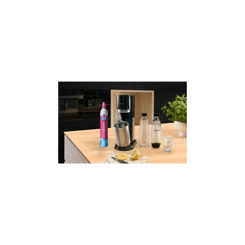 SodaStream Kunststoffflasche Fuse, 1 L, 2er-Pack, Kanne(transparent/schwarz, für DUO-Sprudler)