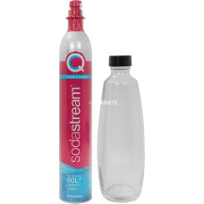 SodaStream Quick Connect CO₂-Reservezylinder +1 Glaskaraffe, für Wassersprudler(pink, mit Quick-Connect Verschluss)
