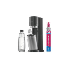 SodaStream Wassersprudler Duo Titan 1+1(inkl. Glasflasche, Kunststoffflasche, CO₂-Zylinder, Outlet)