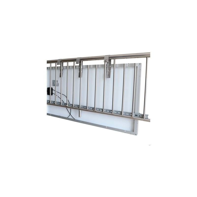 Solarmodulhalterung für Balkongeländer, 30-35mm Rahmenhöhe(aluminium, 0% MWST, für Solarmodule bis max. 180cm Länge)
