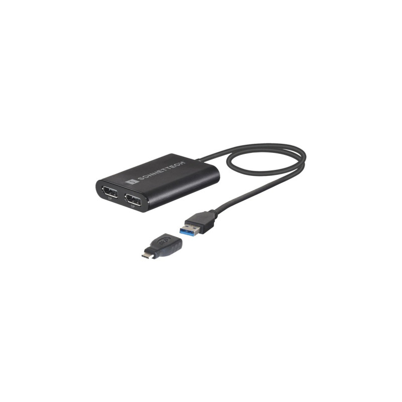 Dual 4K DisplayPort(schwarz, 30cm, für M1 und M2 Macs)