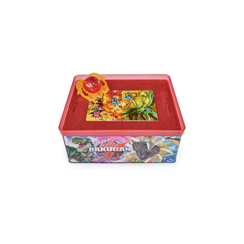Spin Master Bakugan 2023 Baku-Tin mit Special Attack Mantid, Geschicklichkeitsspiel(mit Aufbewahrungsbox, Actionfigur und Sammelkarten)