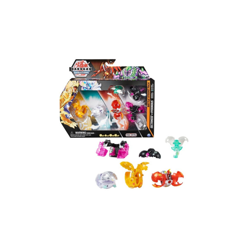 Spin Master Bakugan Evolutions Battle Strike 6er-Pack, Geschicklichkeitsspiel(mit 3 Bakugan-Bällen, zwei Nanogan und einem Geogan)