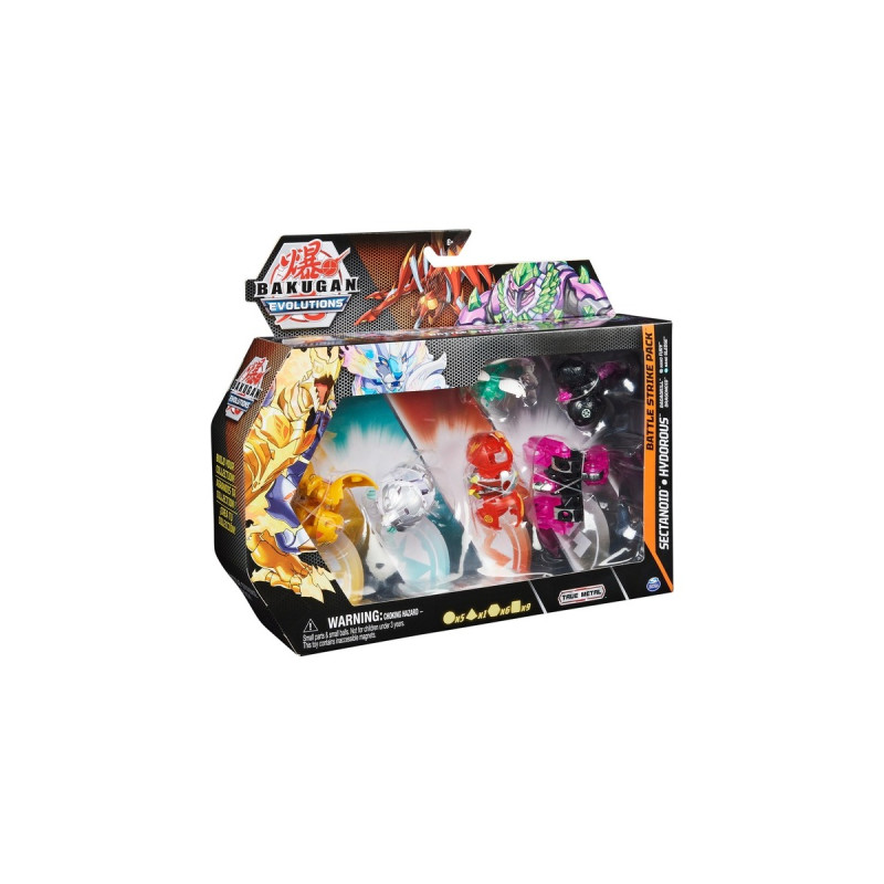 Spin Master Bakugan Evolutions Battle Strike 6er-Pack, Geschicklichkeitsspiel(mit 3 Bakugan-Bällen, zwei Nanogan und einem Geogan)