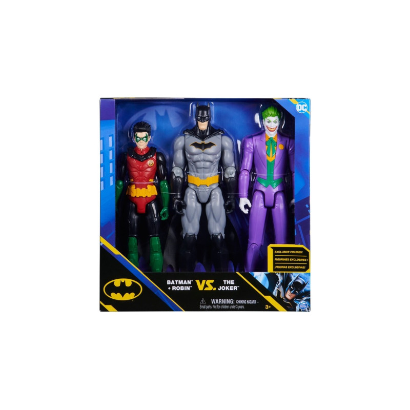 Spin Master Batman 30 cm Figuren-Set aus Batman (Rebirth), Robin und Joker, Spielfigur
