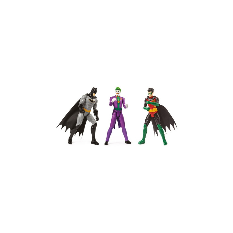 Spin Master Batman 30 cm Figuren-Set aus Batman (Rebirth), Robin und Joker, Spielfigur