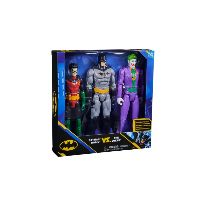 Spin Master Batman 30 cm Figuren-Set aus Batman (Rebirth), Robin und Joker, Spielfigur