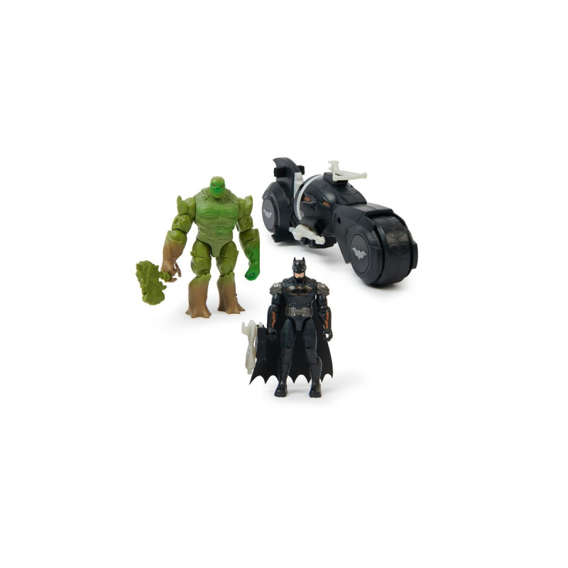 Spin Master Batman Amory Attack Batcycle, Spielfahrzeug(mit Actionfiguren von Batman und Swamp Thing)
