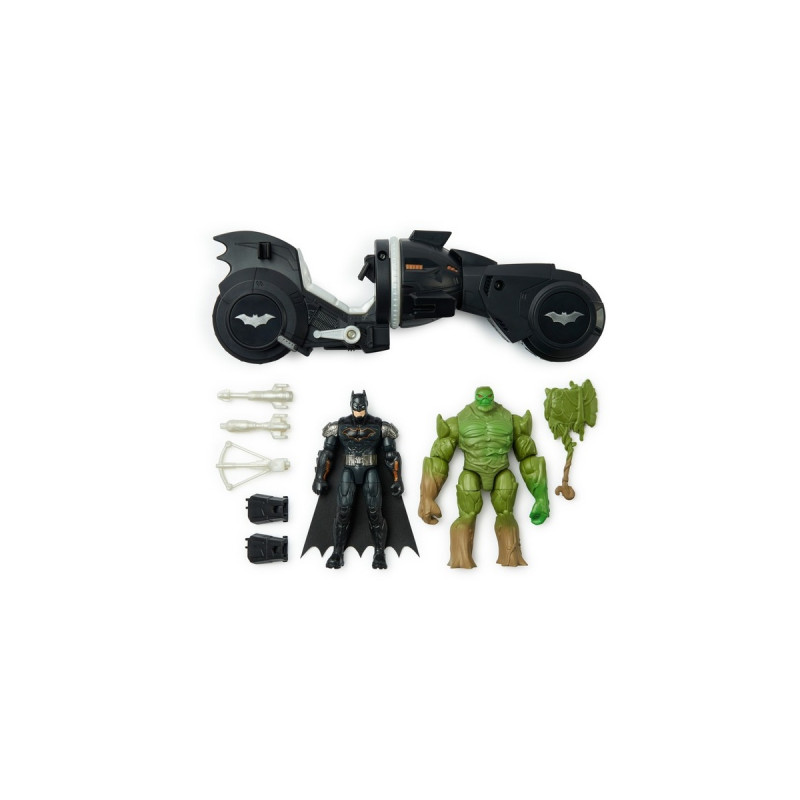 Spin Master Batman Amory Attack Batcycle, Spielfahrzeug(mit Actionfiguren von Batman und Swamp Thing)