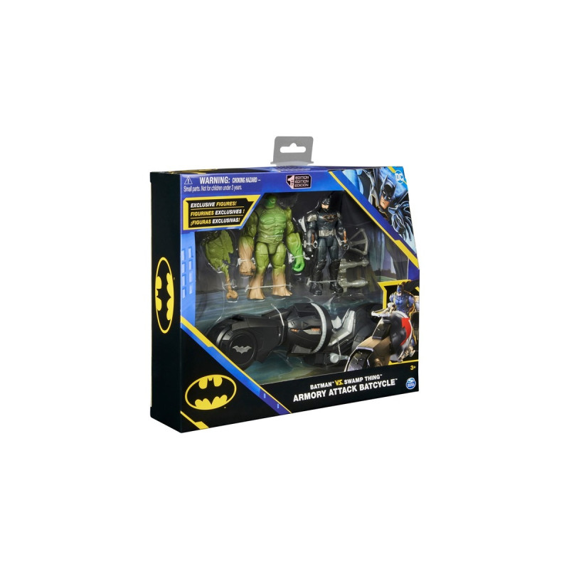 Spin Master Batman Amory Attack Batcycle, Spielfahrzeug(mit Actionfiguren von Batman und Swamp Thing)