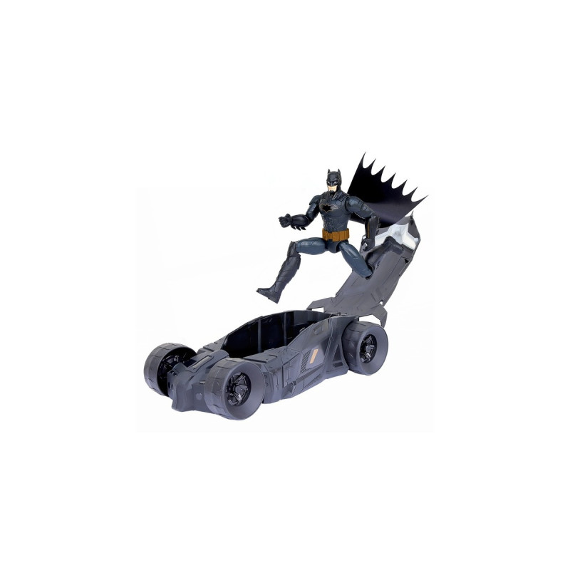 Spin Master Batman Batmobil, Spielfahrzeug(mit Verdeck zum Öffnen und 30 cm Batman-Actionfigur)