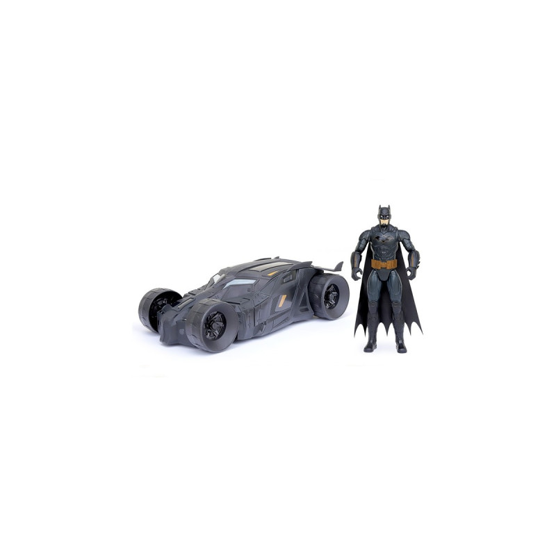 Spin Master Batman Batmobil, Spielfahrzeug(mit Verdeck zum Öffnen und 30 cm Batman-Actionfigur)