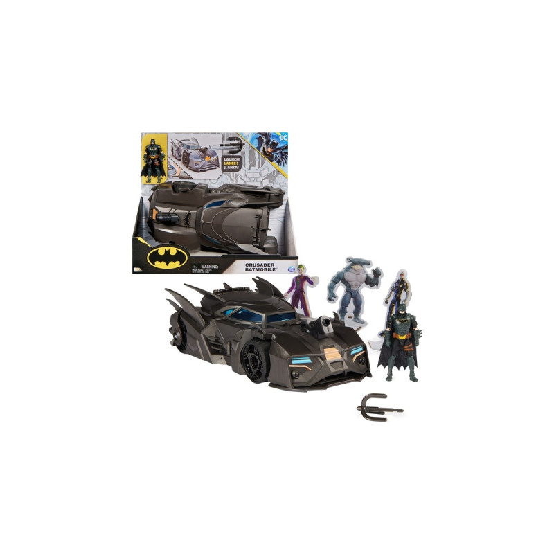 Spin Master DC Comics Batman - Offroad Batmobile mit Fanghaken-Katapult, Spielfahrzeug(schwarz)