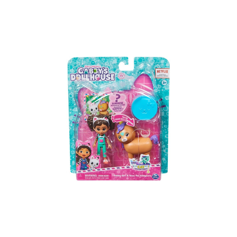 Spin Master DreamWorks Gabby's Dollhouse Cat Adventures - Cat-tivity Set Kittycorn Pferd, Spielfigur