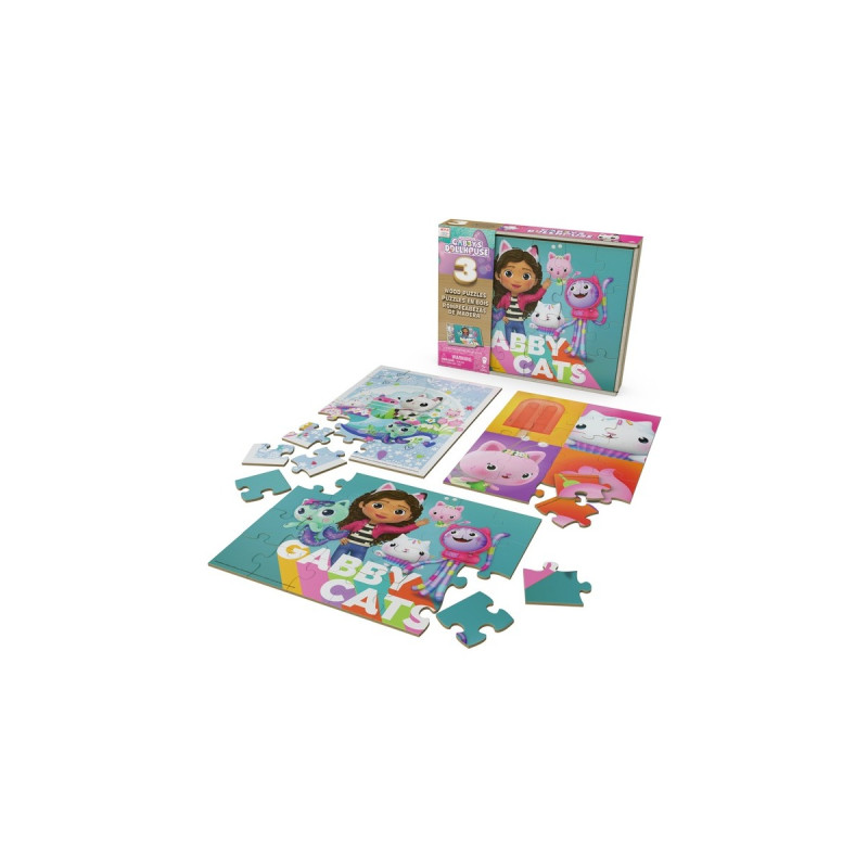 Spin Master DreamWorks Gabby’s Dollhouse - Holzpuzzle-Sammlung(3x 24 Teile)