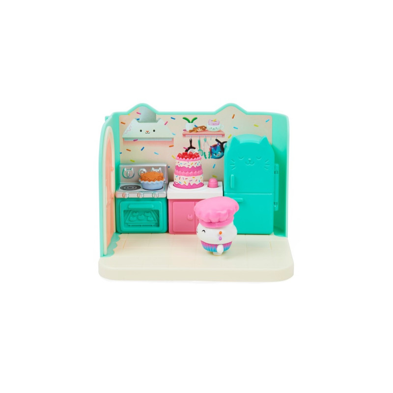 Spin Master Gabby‘s Dollhouse Deluxe Room Küche, Spielfigur(mit Kuchi Katzenfigur)