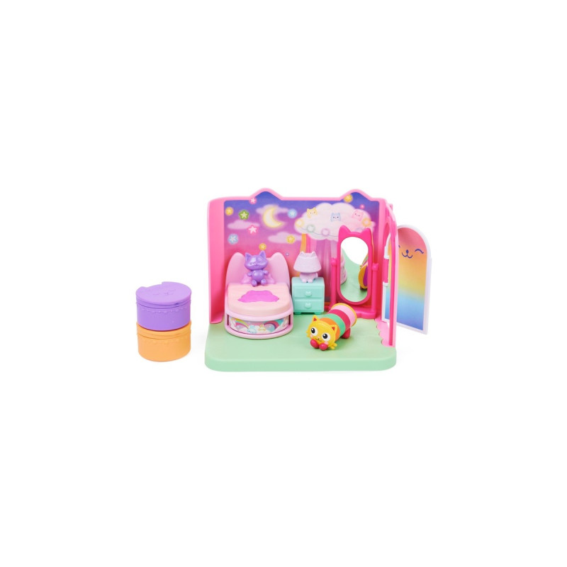 Spin Master Gabby's Dollhouse Deluxe Room Schlafzimmer , Spielfigur(mit Kuschelkatze Pillow Cat-Figur)