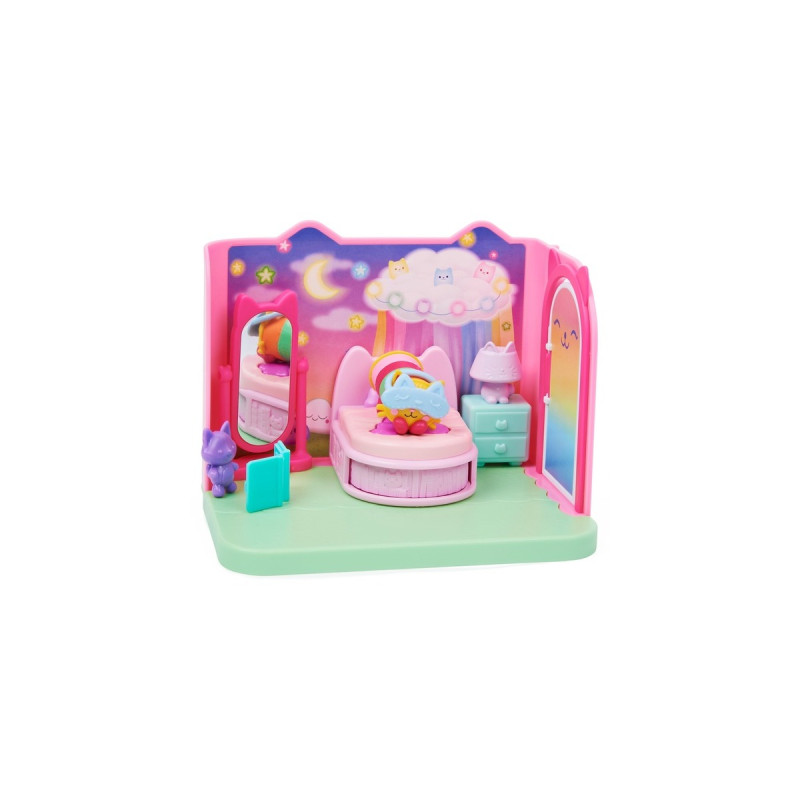Spin Master Gabby's Dollhouse Deluxe Room Schlafzimmer , Spielfigur(mit Kuschelkatze Pillow Cat-Figur)