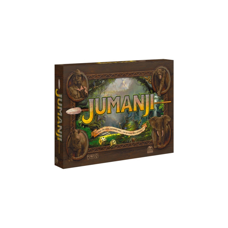 Spin Master Jumanji - deutsche Neuauflage, Brettspiel(das actiongeladene Familienspiel für 2–4 mutige Abenteurer ab 8 Jahren)