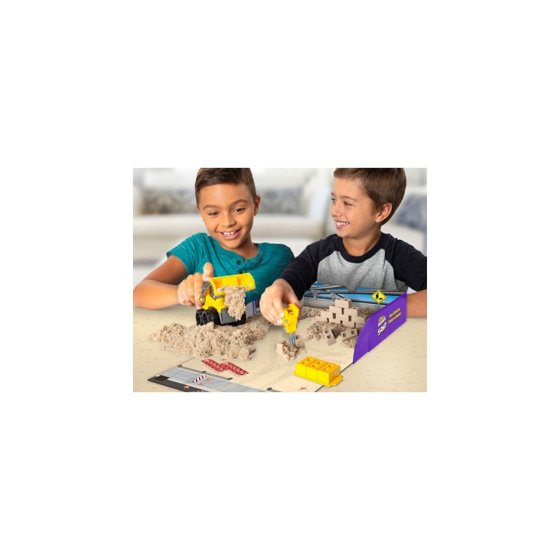 Spin Master Kinetic Sand - Baustellen Set, Spielsand(453 Gramm Sand)