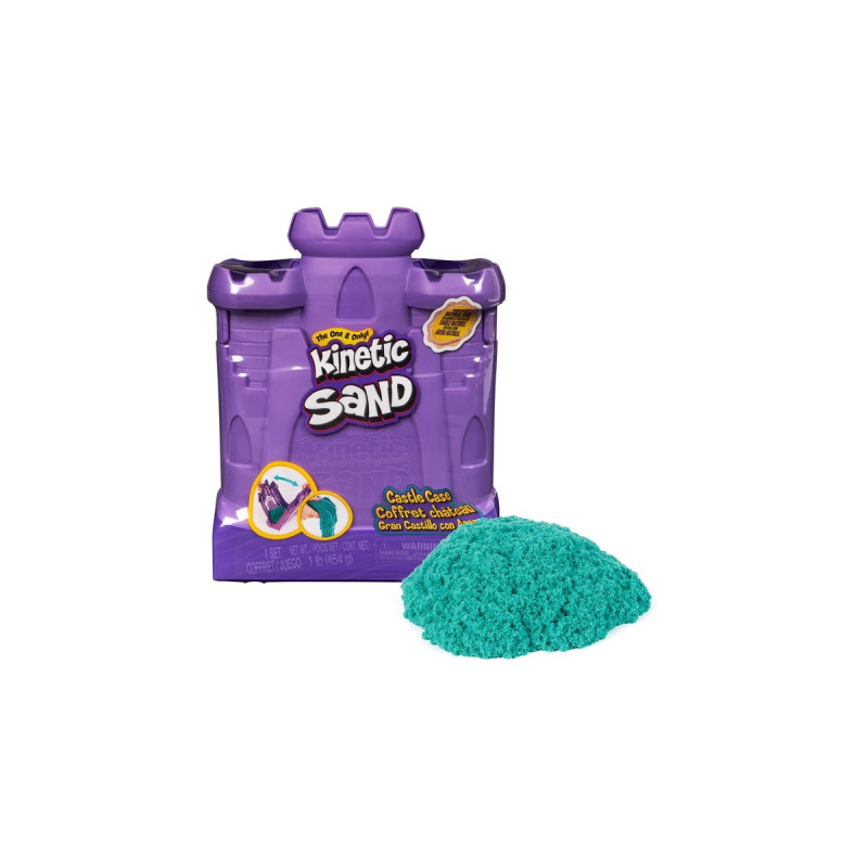 Spin Master Kinetic Sand - Burgen Köfferchen, Spielsand(453 Gramm Sand)