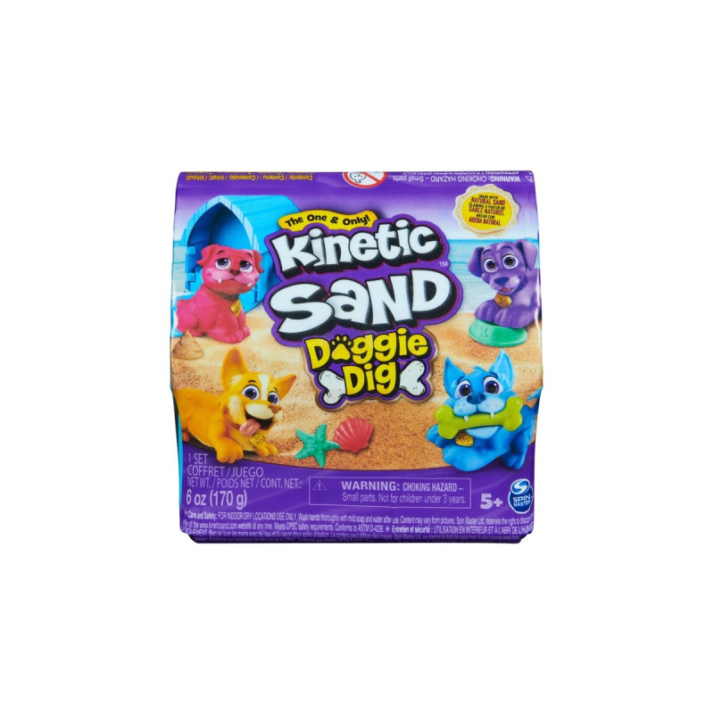 Spin Master Kinetic Sand - Hunde Häuschen, Spielsand(170 Gramm Sand)