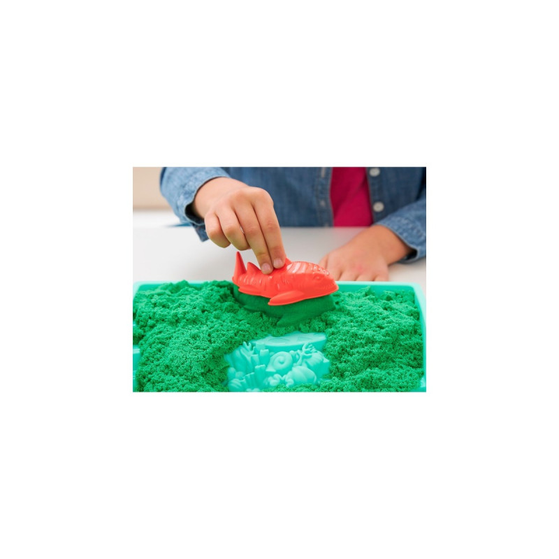 Spin Master Kinetic Sand - Sandbox Set grün, Spielsand(454 Gramm Sand)