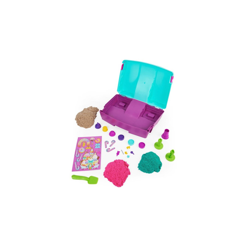 Spin Master Kinetic Sand - Sandyland Sandkoffer, Spielsand(3 verschiedene Farben, insg. 907 Gramm Sand)