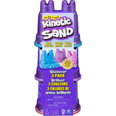 Spin Master Kinetic Sand - Schimmer Sand 3er Pack, Spielsand(340 Gramm)