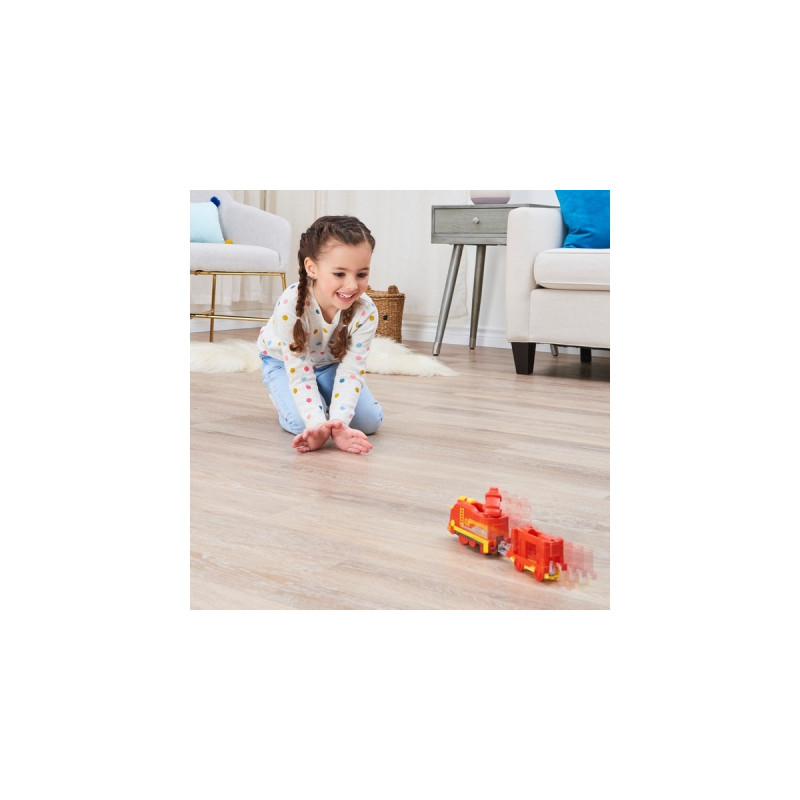 Spin Master Mighty Express Motorisierter Zug Frachter Nick mit Güterwaggon, Spielfahrzeug(rot/gelb)