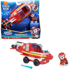 Spin Master Paw Patrol Aqua Pups - Basis Fahrzeug im Delfin-Design mit Marshall-Welpenfigur, Spielfahrzeug