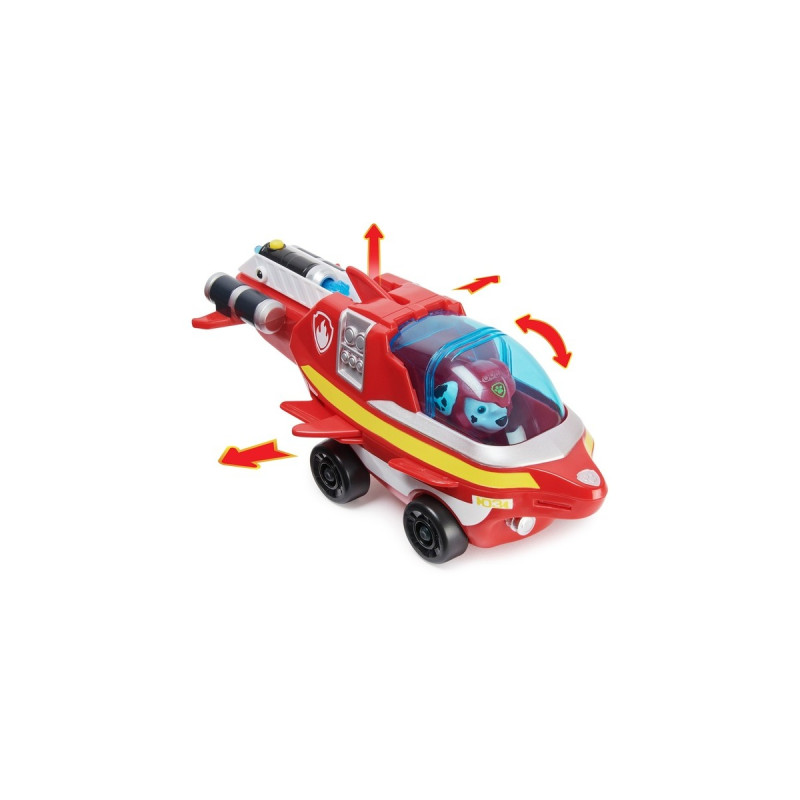 Spin Master Paw Patrol Aqua Pups - Basis Fahrzeug im Delfin-Design mit Marshall-Welpenfigur, Spielfahrzeug