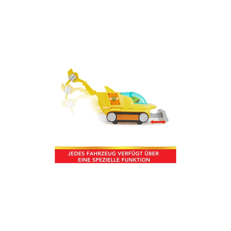 Spin Master Paw Patrol Aqua Pups - Basis Fahrzeug im Hammerhai-Design mit Rubble-Welpenfigur, Spielfahrzeug