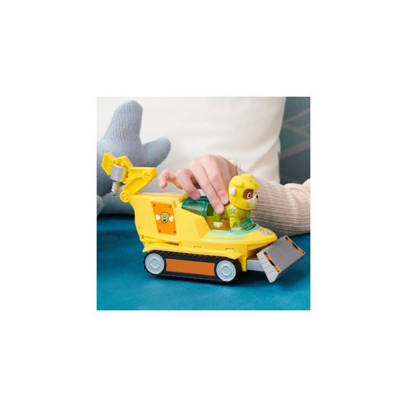 Spin Master Paw Patrol Aqua Pups - Basis Fahrzeug im Hammerhai-Design mit Rubble-Welpenfigur, Spielfahrzeug