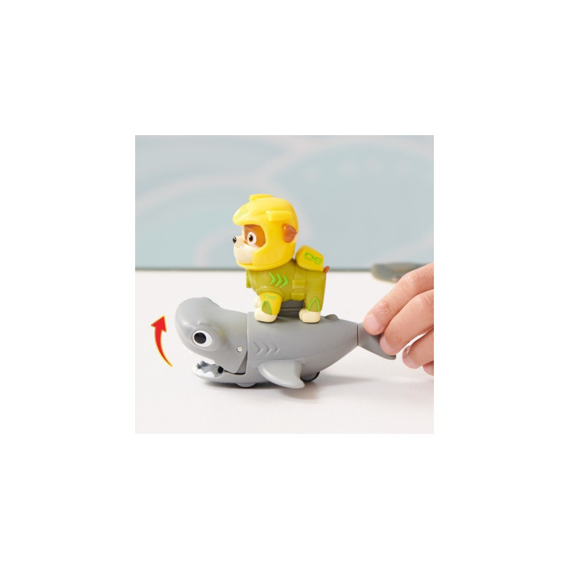 Spin Master Paw Patrol Aqua Pups - Hero Pups-Set mit Rubble-Welpenfigur und Hammerhai-Figur, Spielfigur
