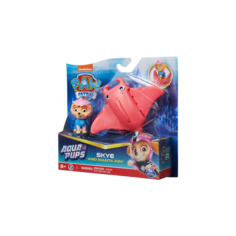 Spin Master Paw Patrol Aqua Pups - Hero Pups-Set mit Skye-Welpenfigur und Rochen-Figur, Spielfigur