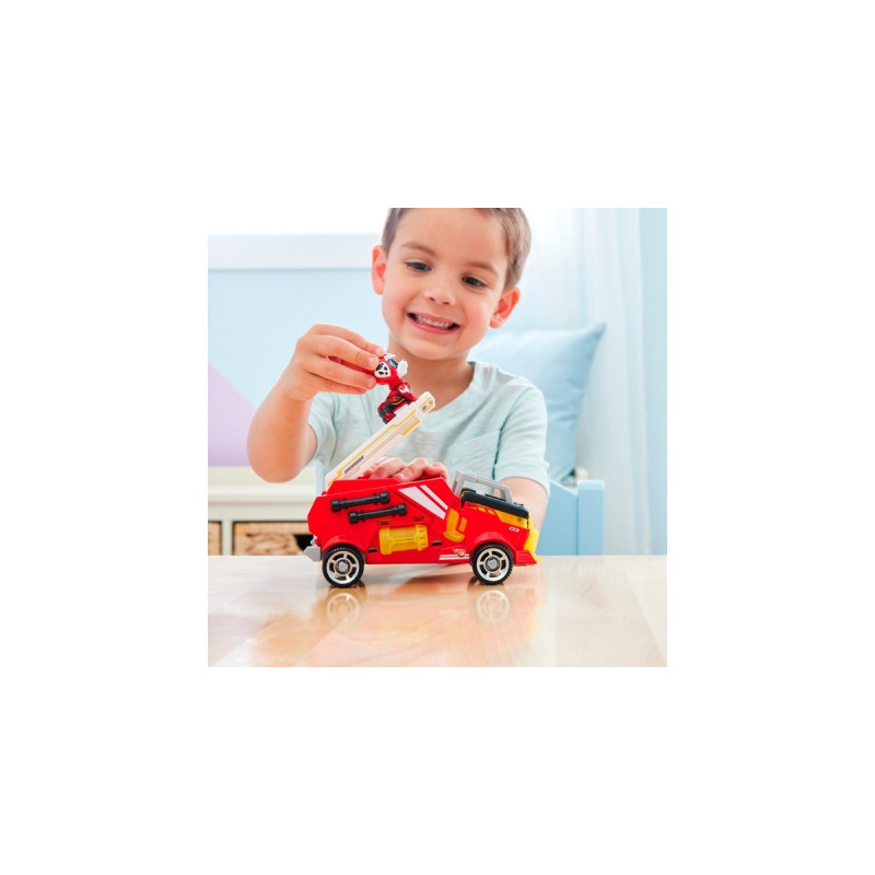 Spin Master Paw Patrol Mighty Kinofilm - Basis Fahrzeug von Marshall mit Welpenfigur, Spielfahrzeug