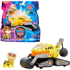 Spin Master Paw Patrol Mighty Kinofilm - Basis Fahrzeug von Rubble mit Welpenfigur, Spielfahrzeug