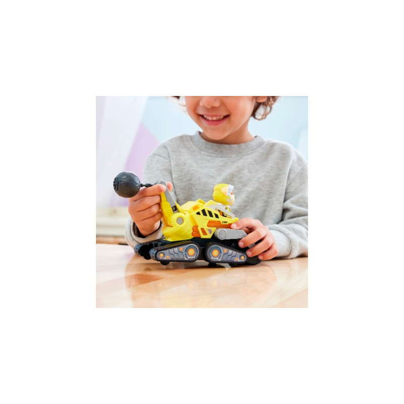 Spin Master Paw Patrol Mighty Kinofilm - Basis Fahrzeug von Rubble mit Welpenfigur, Spielfahrzeug