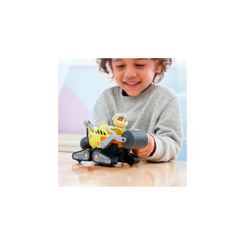 Spin Master Paw Patrol Mighty Kinofilm - Basis Fahrzeug von Rubble mit Welpenfigur, Spielfahrzeug