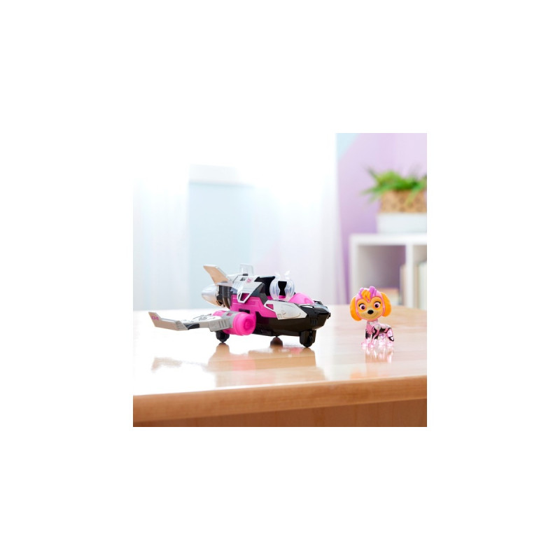 Spin Master Paw Patrol Mighty Kinofilm - Basis Fahrzeug von Skye mit Welpenfigur, Spielfahrzeug