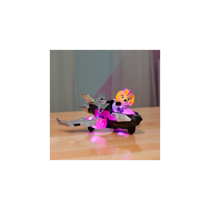 Spin Master Paw Patrol Mighty Kinofilm - Basis Fahrzeug von Skye mit Welpenfigur, Spielfahrzeug