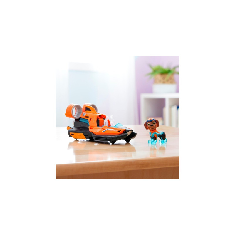 Spin Master Paw Patrol Mighty Kinofilm - Basis Fahrzeug von Zuma mit Welpenfigur, Spielfahrzeug